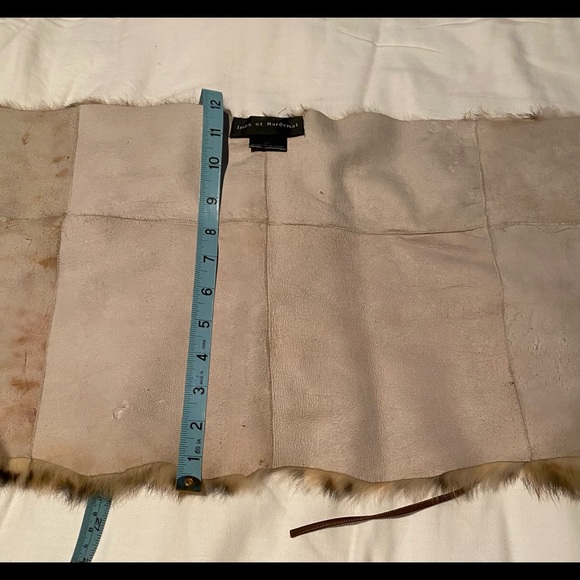 Leopard pattern rabbit fur scarf - Picture 4 of 5